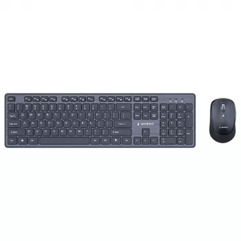 Gembird KBS-WCH-04 draadloze desktopset (toetsenbord + muis), zwart, US-layout