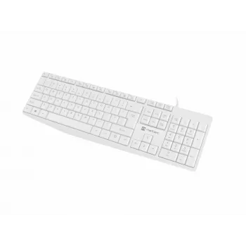 Bedrade volledig toetsenbord NATEC NAUTILUS NKL-1951, 105 toetsen, US International QWERTY, wit, USB, 1,8 m