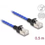 Netwerkkabel DeLOCK RJ45 Cat.6A 0,5 m blauw