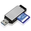 Hama 123900 USB 3.0-kaartlezer SD/microSD, aluminium, zwart/zilver