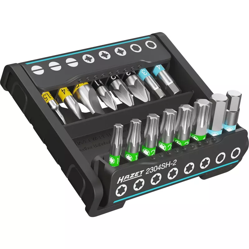 HAZET 2304SH-2 bitset 16-delige plat inwendige Torx profiel Phillips