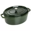 Staub La Cocotte 33 cm ovale braadpan van gietijzer, basilicumgroen