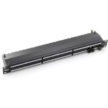 Equip 24-poorts Cat.6A afgeschermd patchpanel, lichtgrijs