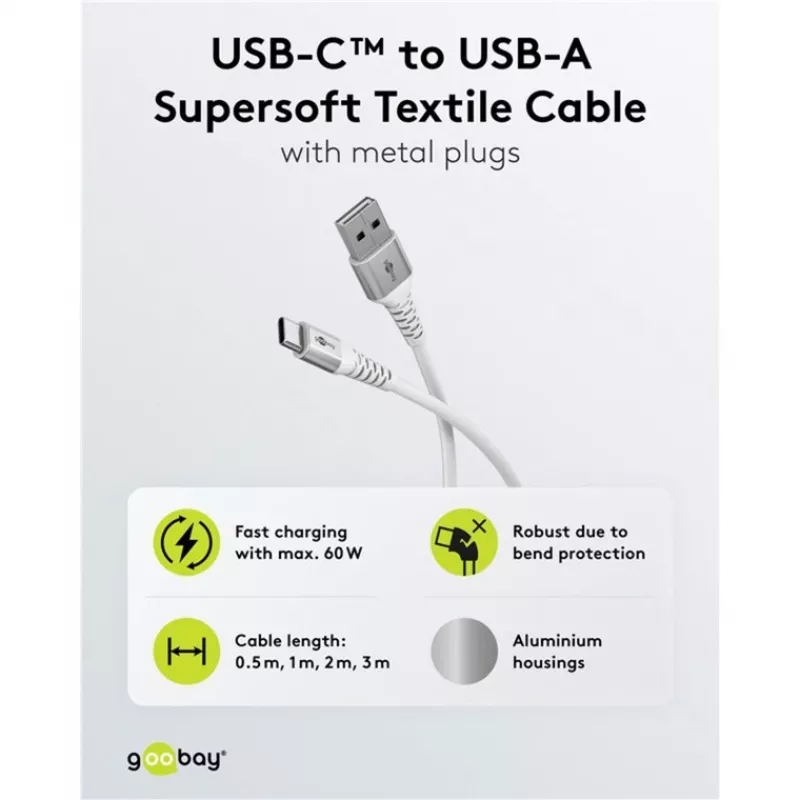 Goobay 74531 USB-kabel wit