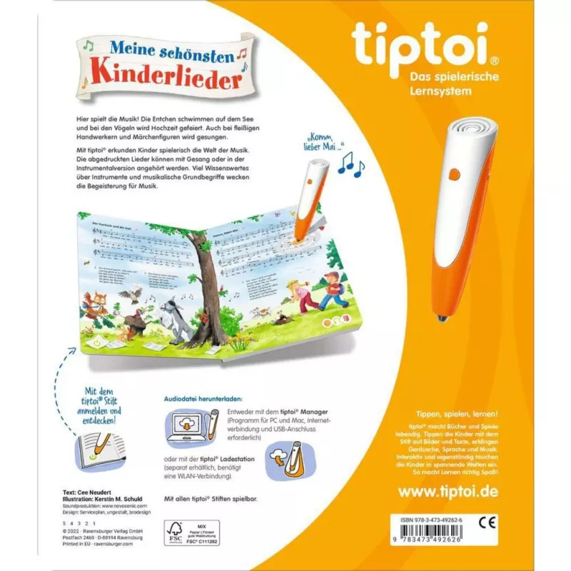 tiptoi Mijn mooiste kinderliedjes, leerboek