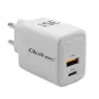Oplader QOLTEC 51824 GaN 35W USB-C PD & USB QC 3.0, 5–20V, 1x USB-C, 1x USB-A