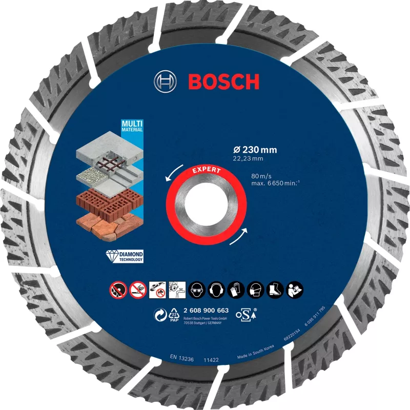 Bosch Expert MultiMaterial diamantdoorslijpschijf, 230 mm, 2608900663