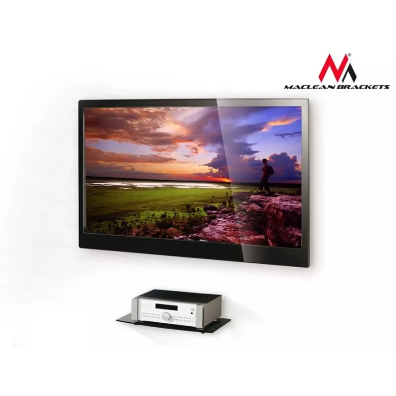 Rekaccessoire MACLEAN MC-629 — TV/DVD-rek met stangbeugel, 360×250 mm, max. belasting 8 kg