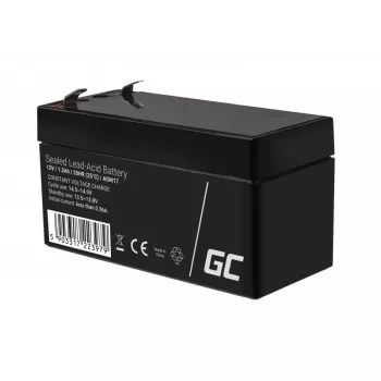 Verzegelde lood-zuur (VRLA) batterij Green Cell AGM17 12 V 1,2 Ah — 52 mm hoogte, 43×97 mm, 0,5 kg
