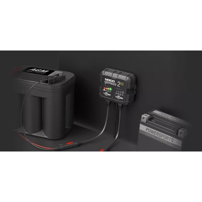 Acculader NOCO GENIUS2X2 4A 2-bank, 4A totaal, twee onafhankelijke uitgangen