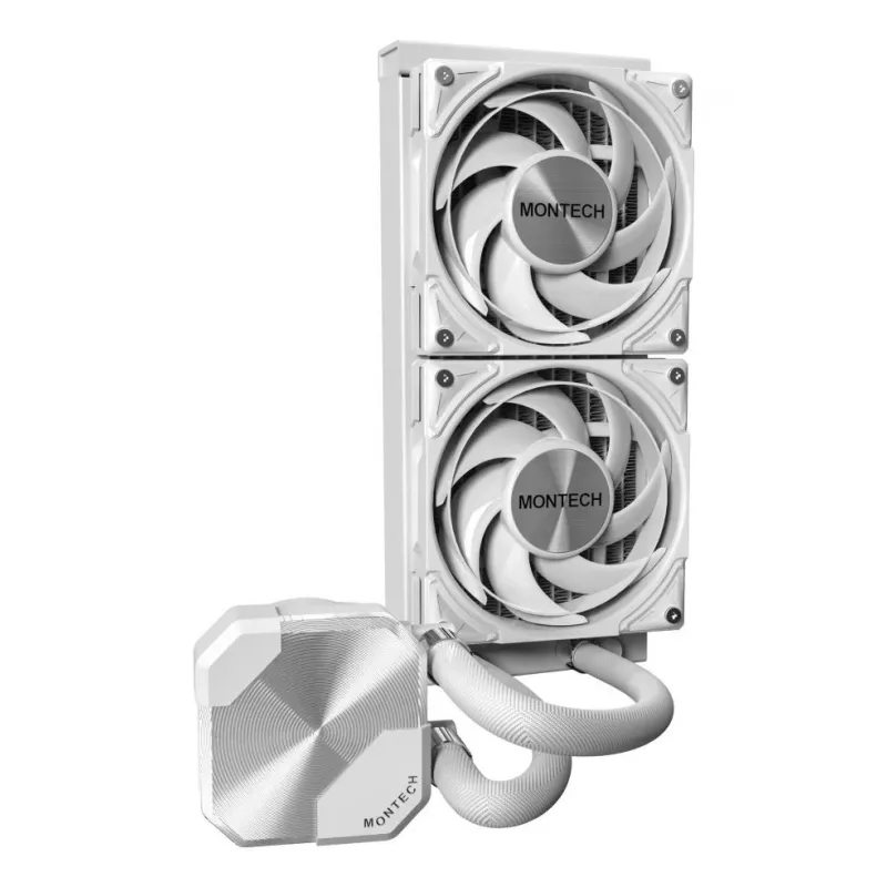 Montech HyperFlow Silent 240 processor all-in-one vloeistofkoeler 12 cm wit 1 st.