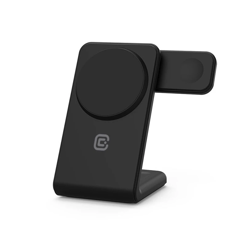 Indoor-oplader Crong CRG-MSPS-BLK smartwatch zwart Lightning USB draadloos