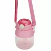 Drinkfles Extralink schoolfles met rietje en draagband 1 L roze