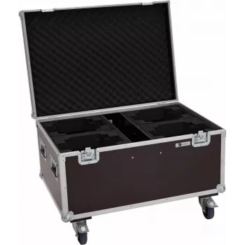 Flightcase Roadinger 4x LED TMH-X4 met wielen — beschermhoes voor 4 TMH-X4 LED-spots