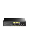 Netwerk-switch Cudy FS1010PG — 10/100 Mbps, 8 PoE-poorten, 2 uplink, 120W PoE-budget, metalen behuizing