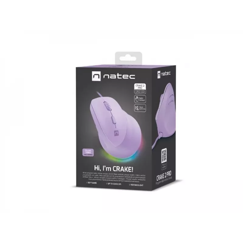 NATEC Crake 2 Pro muis universeel rechtshandigen USB Type-A optisch 12800 DPI