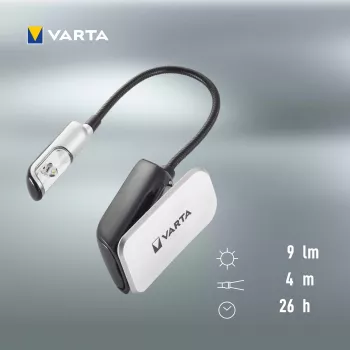 Varta 16618 - clip-zaklamp - zwart - zilver - kunststof - LED - 1 lamp - 9 lm