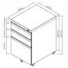 Bureau-lade-eenheid Maclean MC-850 zwart metaal 2 laden