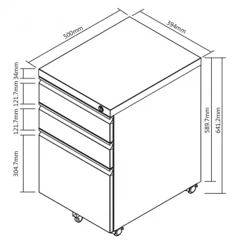 Bureau-lade-eenheid Maclean MC-850 zwart metaal 2 laden