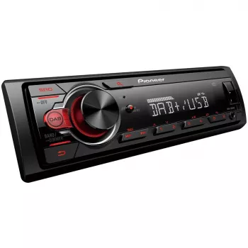 Pioneer MVH-130DAB - zwart - rood - 1 DIN - 200 W - 50 W - Android - draaiknop