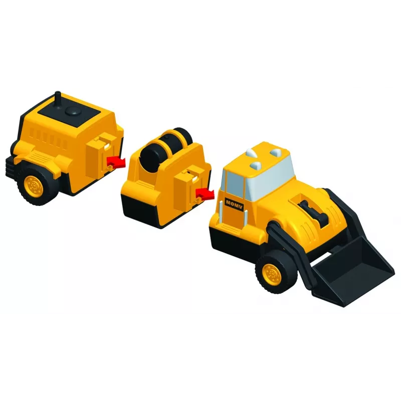 Voertuigset Popular Playthings Mix or Match Vehicles Construction zwart geel