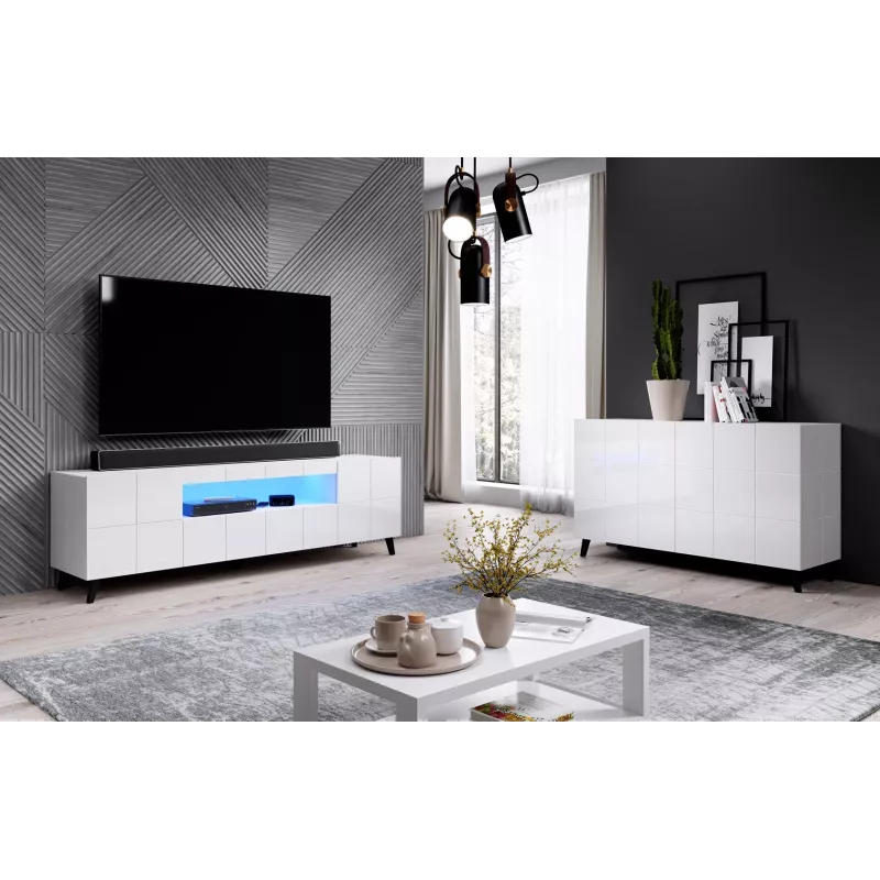 Cama sideboard 2D REJA wit glanzend/wit glanzend