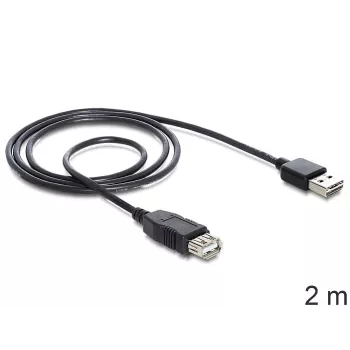 USB-kabel DeLOCK EASY-USB 2.0-A 2m zwart