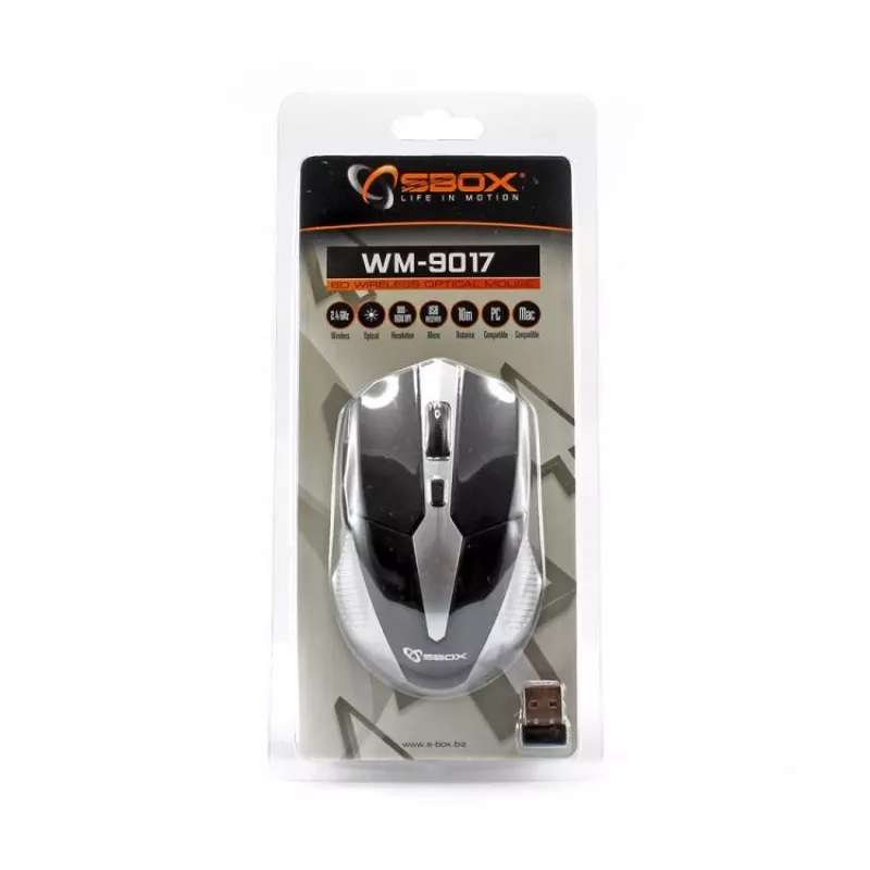 Muis SBOX WM-9017BS zwart/zilver USB