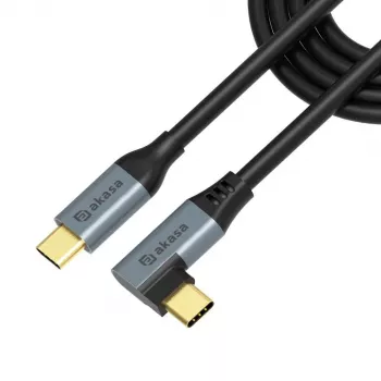 Akasa USB Type-C-oplaadkabel met haakse connector, 100 W PD - kabel - digitaal/data