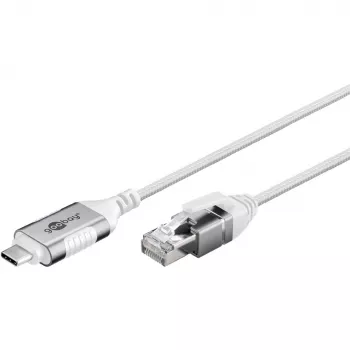 Goobay Ethernet-kabel USB-C 3.1 naar RJ45 slank 3 m - verbindt router, modem of (74388)