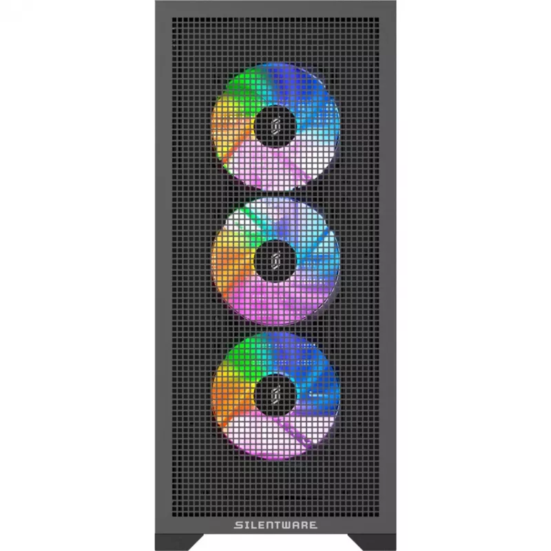 PC-behuizing Silentware Core 100 A-RGB zwart — model CORE100zwart, A-RGB-verlichting, midtower-formfactor