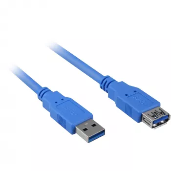 USB-kabel Sharkoon USB 3.0 M>F 3 m blauw
