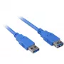 USB-kabel Sharkoon USB 3.0 M>F 3 m blauw