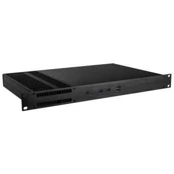 Akasa Galileo TU3 1U rackmount Thin Mini-ITX behuizing, ventilatorloos, OEM, zwart