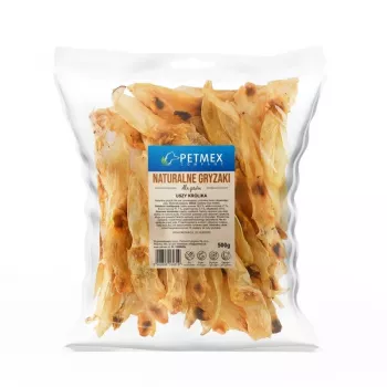 Hondenlekkernijen PETMEX konijnenoren 500 g – natuurlijke konijnenoor-snacks, tandverzorgend, graan- en suikervrij