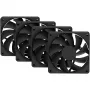 120 mm behuizingsventilator 4-pack HYTE FA12 zwart, PWM-ondersteuning, standaard 120 mm montage