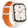 Watch Fit 3 (Solo-B19V), smartwatch goud/wit, leren bandje in wit