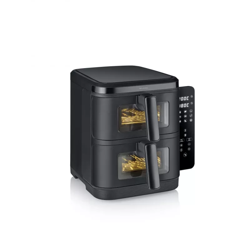 Friteuse SEVERIN FR 2468 S-Fry Duo Stack 2-in-1 kookcapaciteit, dualmandontwerp