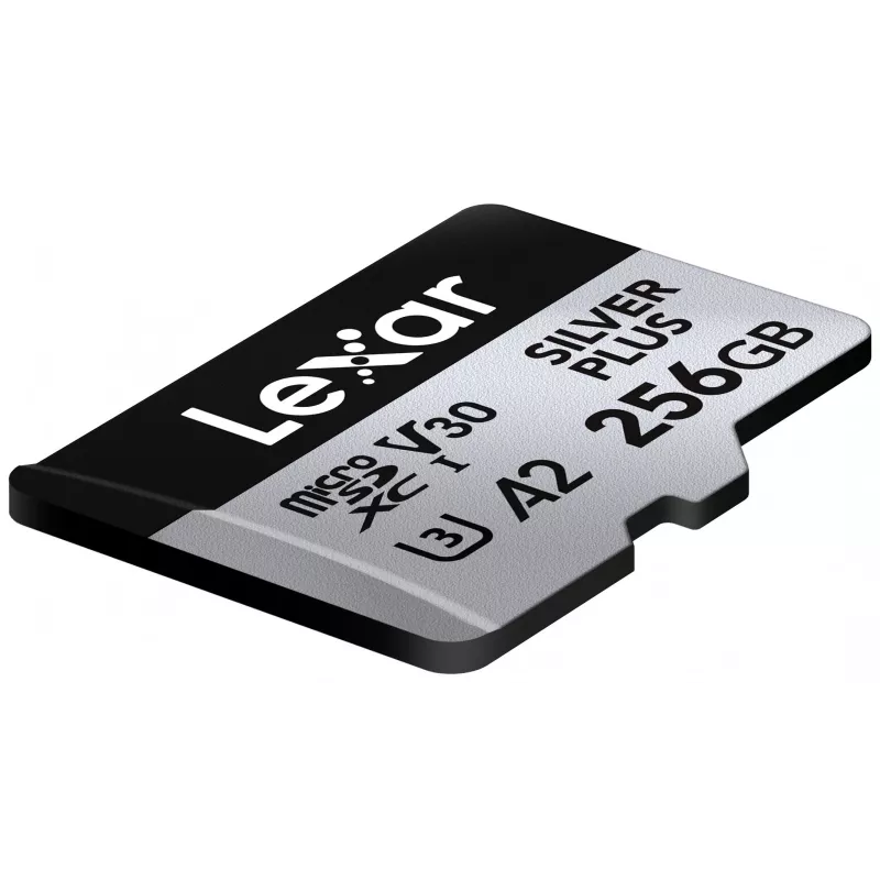 Geheugenkaart microSD 256GB C10 A2 U3 V30 205/150MB/s Silver Plus