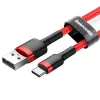 USB-2.0-A-naar-USB-C-kabel Baseus CATKLF-B09 1m QC3.0 nylon gevlochten rood, snel opladen en datasync