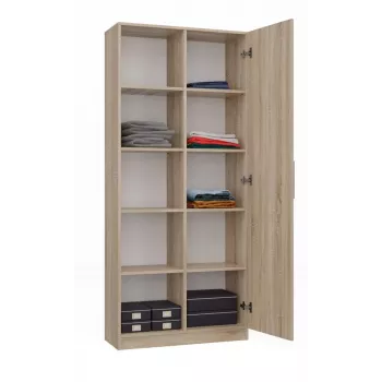 Boekenkast voor kantoor Top e shop RD-80 SONOMA KPL, eikenafwerking, 10 legplanken, 800×300×1820 mm, spaanplaatframe