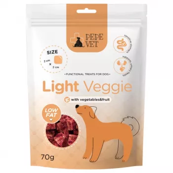 PAKA ZWIERZAKA Pepe VET snack Light Veggie – hypoallergene, caloriearme hondensnack, 70 g, groentesmaak