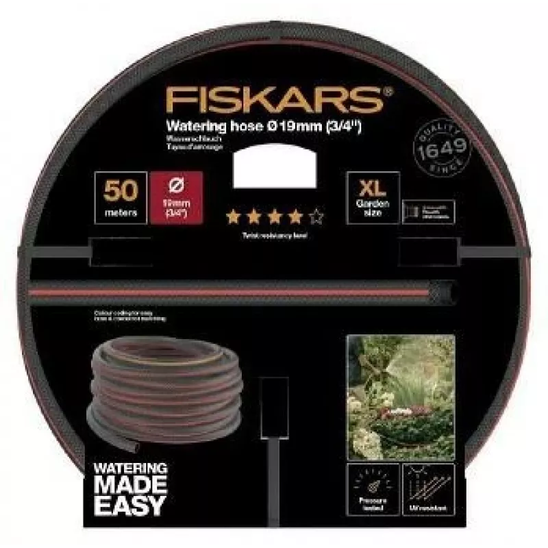 Tuinspuit Fiskars 1027111 50 m bovengronds zwart rood