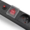 Qoltec 53996 stekkerdoos voor RACK 19 | 1U | 16A | PDU | 8xFRANS | 2m