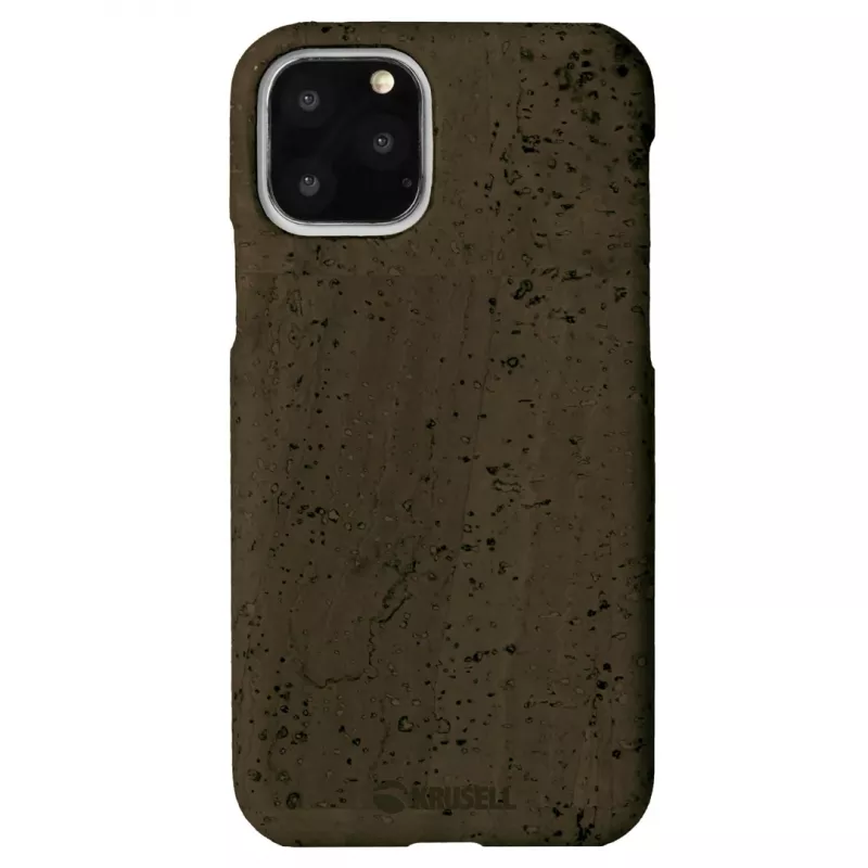 Telefoonhoes Krusell Birka voor Apple iPhone 11 Pro, donkerbruine hoes in leerlook