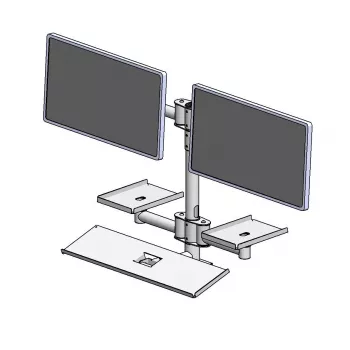 Wandmontagestang met twee montagearmen van ergonomic solutions, model EET063-02