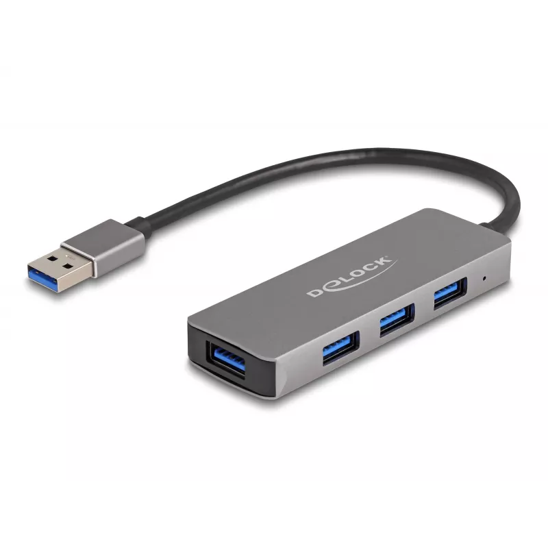 DeLOCK 63171 USB-hub 3.2 Gen 1 Type-A 5000 Mbit/s grijs