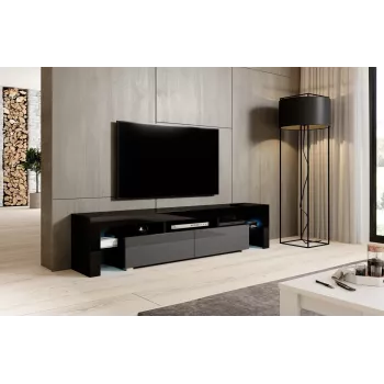 Cama TV-standaard TORO 200 zwart/grijs glanzend