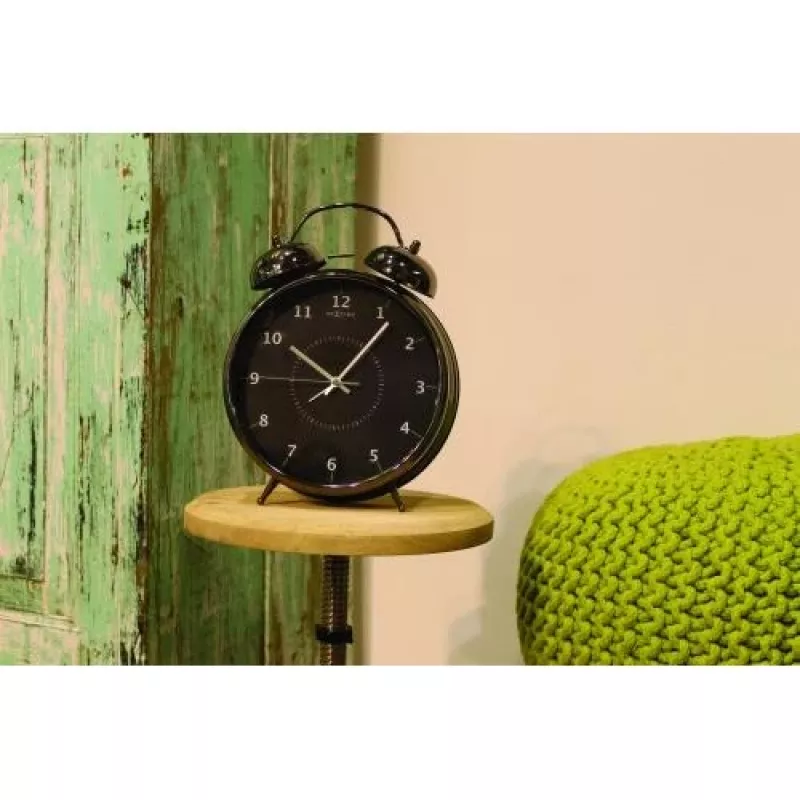 NeXtime klok 5113zw Wake Up Alarm, 23x30, zwart/turquoise