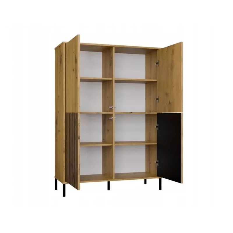 KAMARO 4DK smalle/GŁ eiken ARTISAN DISPLAY CABINET